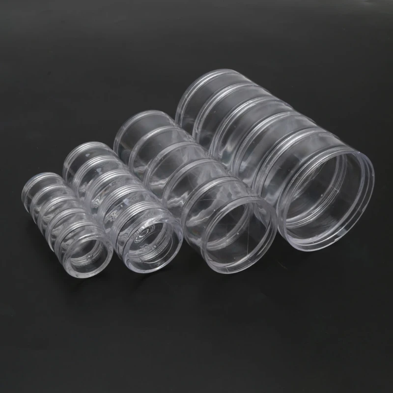 5-Слойный цилиндр, Штабелируемые контейнеры для бусин, пластиковые Круглые Прозрачные контейнеры для хранения - 0