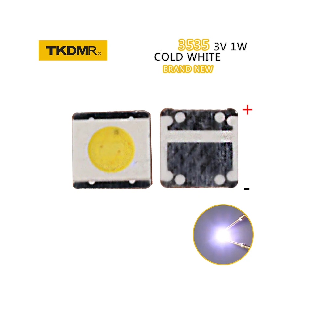 TKDMR 50шт для светодиодной подсветки ЖК телевизора шарик 3 В 1,85 Вт 3535 светодиодная SMD лампа шарик 3535 холодный белый - 0
