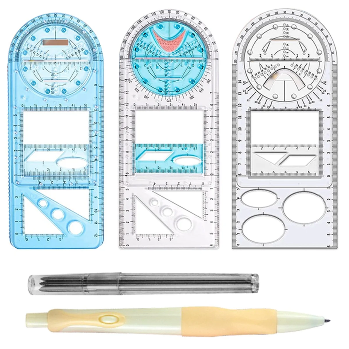 Многофункциональные Инструменты Для Рисования Геометрическими Линейками, Измерительный Инструмент для Рисования Шаблонов для Офиса Детей-Студентов Карандашом - 0
