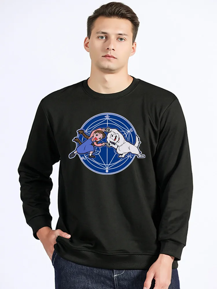 Мужская хлопковая толстовка Fullmetal Alchemist с рисунком Fullmetal Fusion Ha, пуловеры оверсайз, толстовки, свитер унисекс, уличная одежда - 0