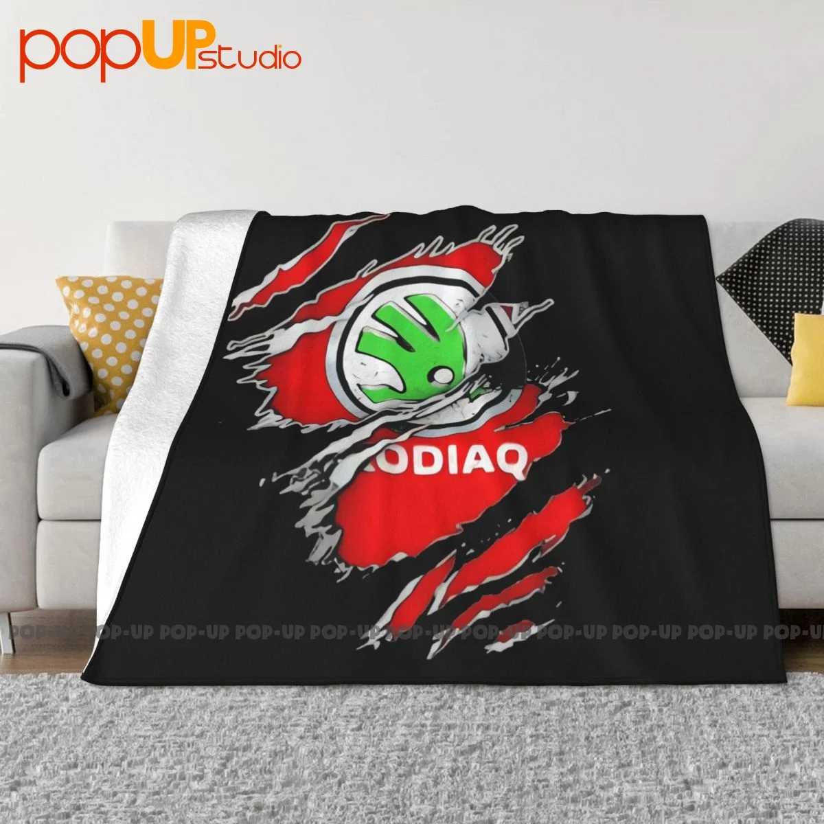 Одеяло с Логотипом Skoda Hero, Теплое, Защищающее Диван От Скатывания, Декоративное - 0