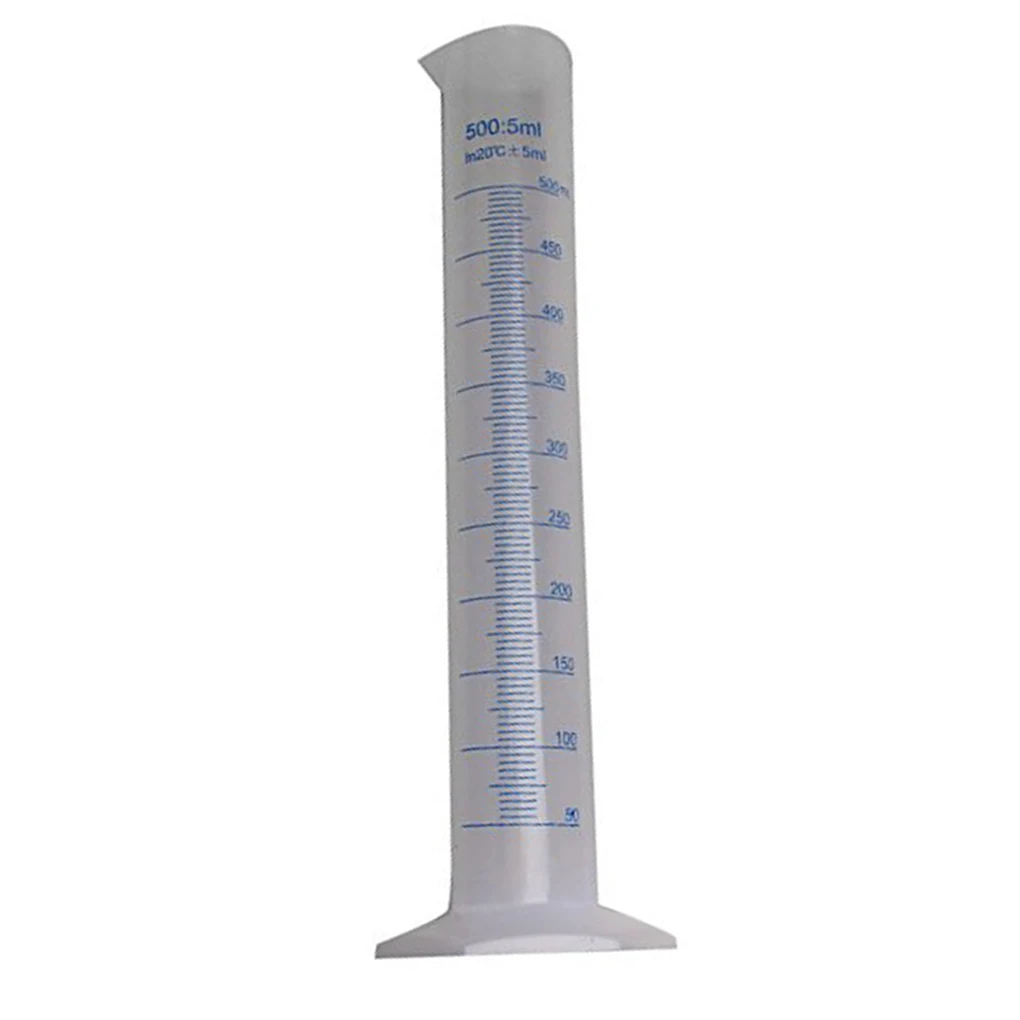 пластиковый измерительный цилиндр объемом 500 мл с синей линейной трубкой, устойчивый к коррозии прецизионный Измерительный инструмент - 0