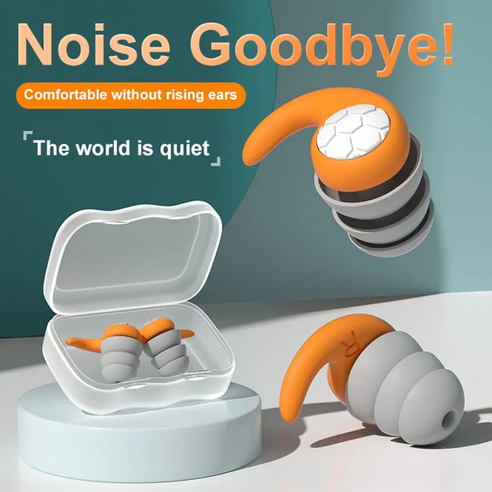 1 Пара затычек для ушей для плавания Эргономичные водонепроницаемые затычки для ушей для сна Защита слуха Шумоподавление Силиконовые затычки для ушей - 1