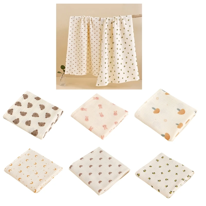 Детское пеленальное одеяло с высокой впитывающей способностью Банное полотенце для новорожденных Муслиновое полотенце - 1