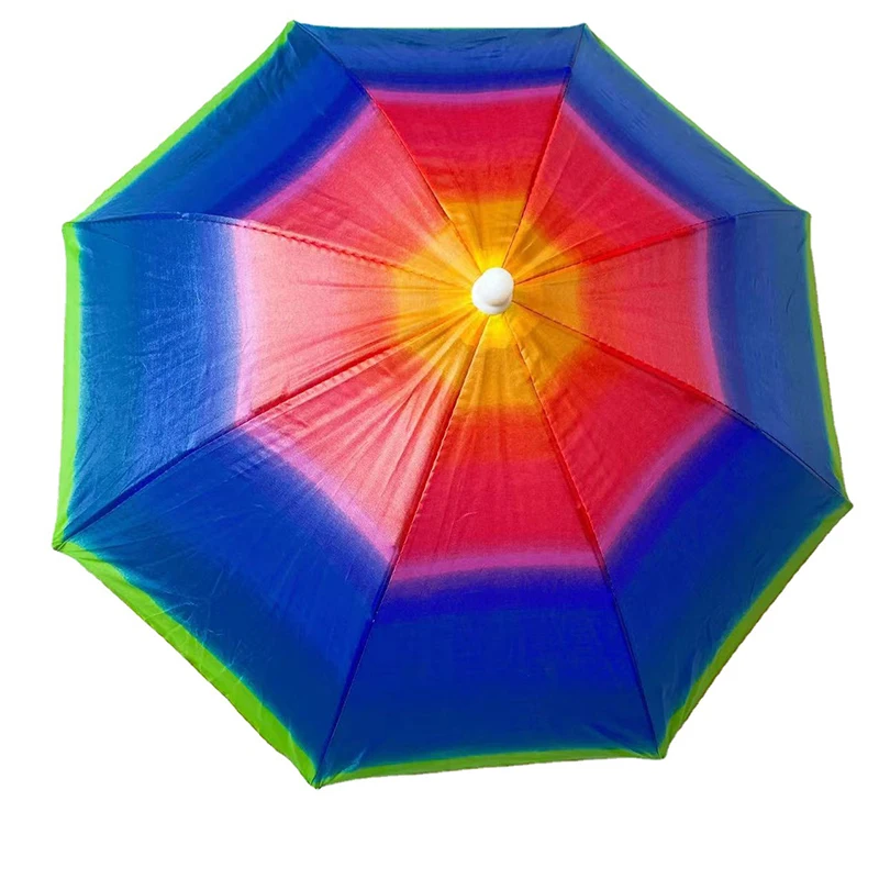 Легкая прозрачная шляпа с зонтиком, головной убор с зонтиком, эластичная шляпа с зонтиком, уличная рыбалка цвета радужного арбуза - 1