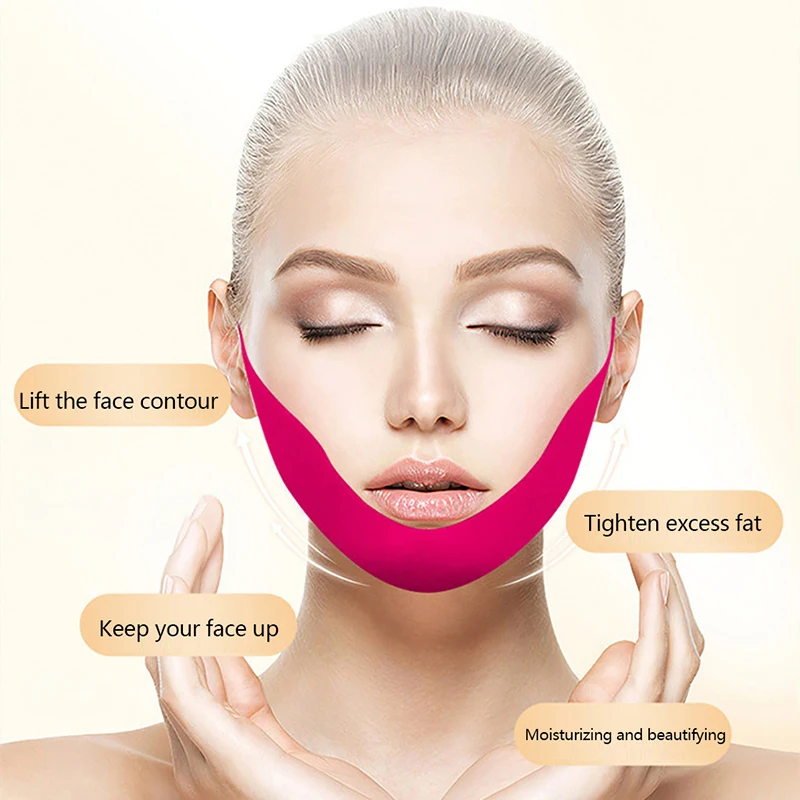 Маска для подтяжки лица 1шт, V-образная подтяжка лица, маски для похудения, подтяжка подбородка и щек, Антивозрастная уплотняющая повязка для лица, маска для ухода за кожей - 1