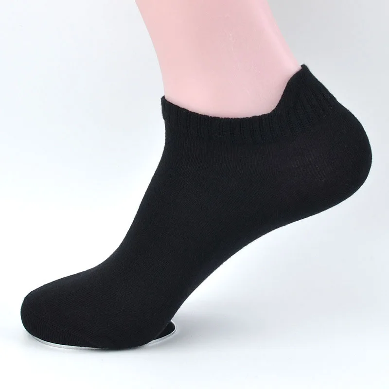 Новые 2 пары мужских носков с глубоким вырезом, однотонные женские модные Черные Белые серые дышащие хлопковые спортивные носки, мужские короткие носки - 1