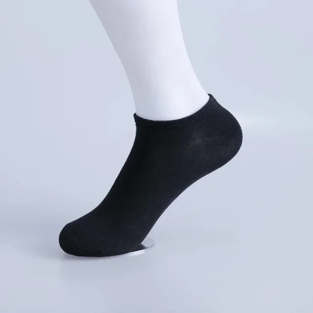 Носки для девочек из хлопка оптом, средние носки, черные спортивные носки, однотонные мужские носки с букетом на талии, с низким верхом и неглубокие - 1