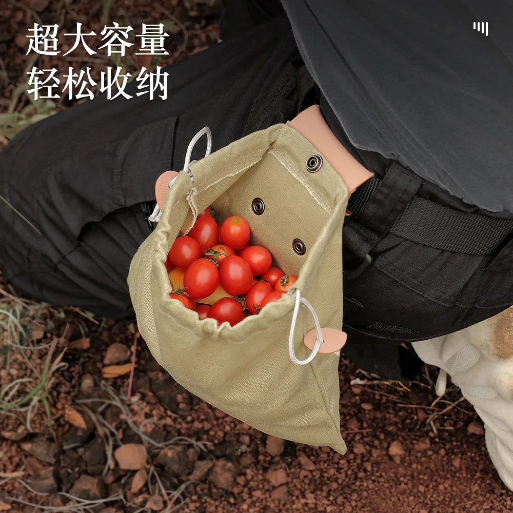 Сумка для сбора фруктов на открытом воздухе, Поясная сумка для инструментов, складные холщовые сумки для хранения на шнурке - 1