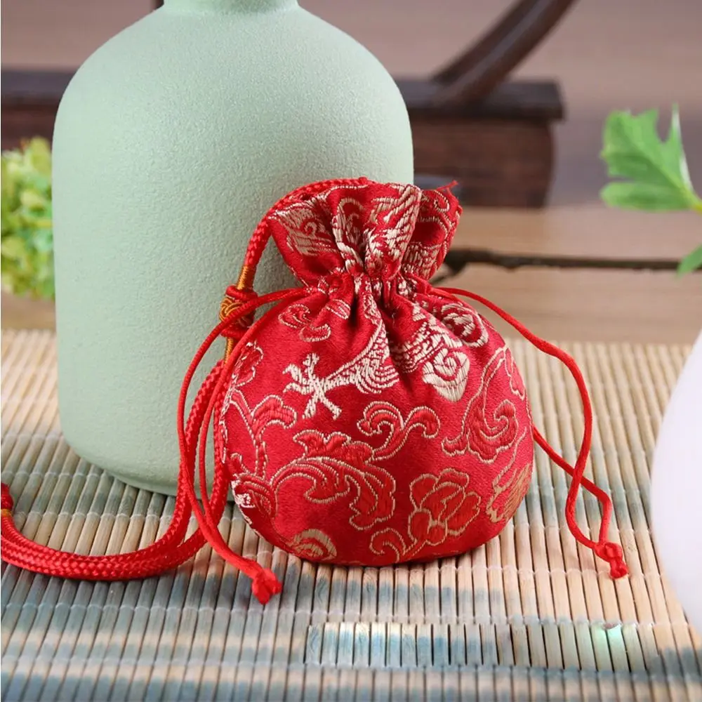 Чехол Многоцветное Подвесное украшение с рисунком дракона, Тканевый кошелек, мешочек-саше, Сумка для хранения в китайском стиле, Женская сумка для ювелирных изделий - 1