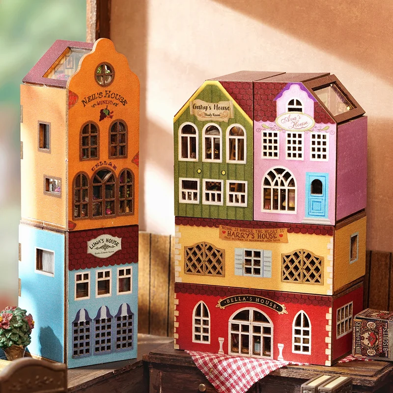 Diy Mini Rabbit Town Casa Деревянные Кукольные Домики Миниатюрные Строительные Наборы С Мебелью Кукольный Домик Игрушки Для Девочек Подарки На День Рождения - 2