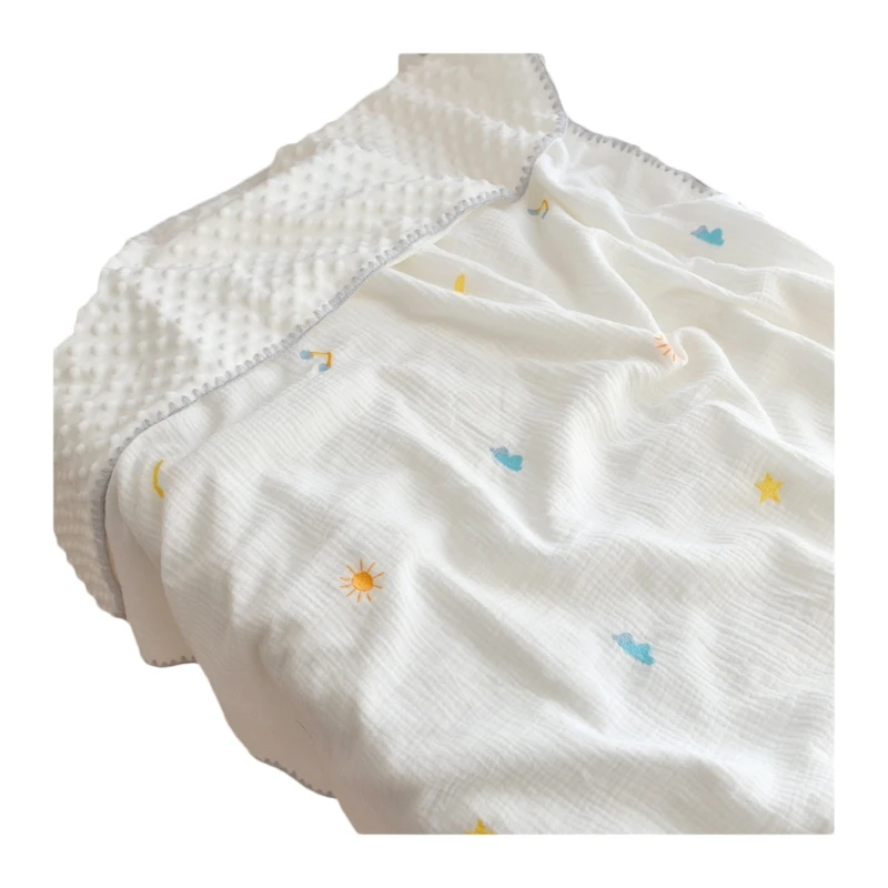 Детское защитное одеяло, накидка на коляску, одеяло для новорожденных мальчиков и девочек, Нейтральное по гендерному признаку, нефлуоресцентное муслиновое одеяло для новорожденных - 2