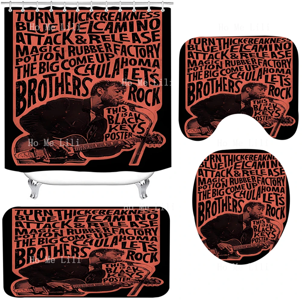 Наборы занавесок для душа Black Keys Art Foster Joseph Rock с ковриками - 2