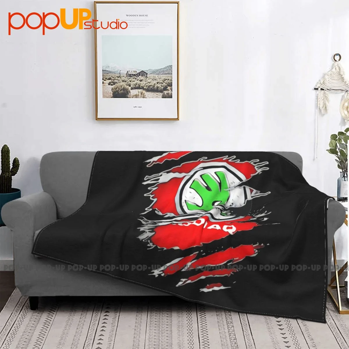 Одеяло с Логотипом Skoda Hero, Теплое, Защищающее Диван От Скатывания, Декоративное - 2