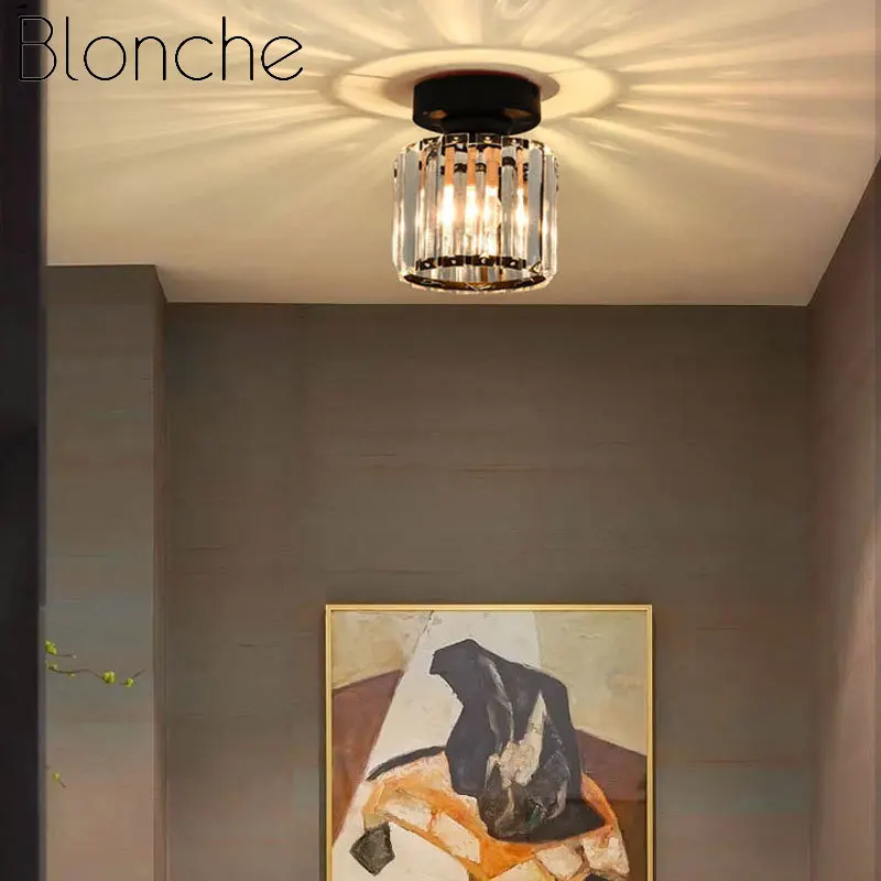 Современные потолочные светильники Хрустальный абажур Роскошный плафон для гостиной Спальни Светодиодный потолочный светильник для лестницы Светильник для домашнего декора - 2