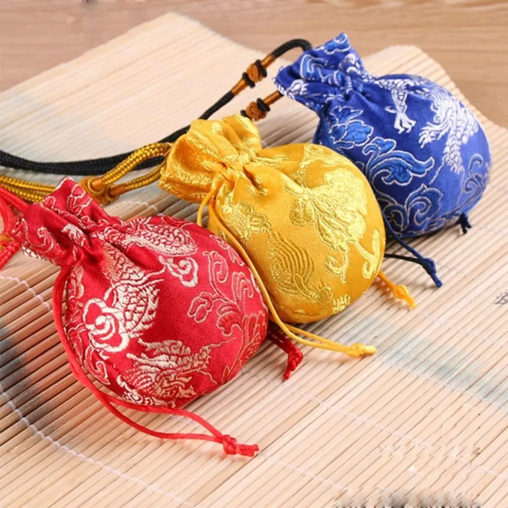 Чехол Многоцветное Подвесное украшение с рисунком дракона, Тканевый кошелек, мешочек-саше, Сумка для хранения в китайском стиле, Женская сумка для ювелирных изделий - 2