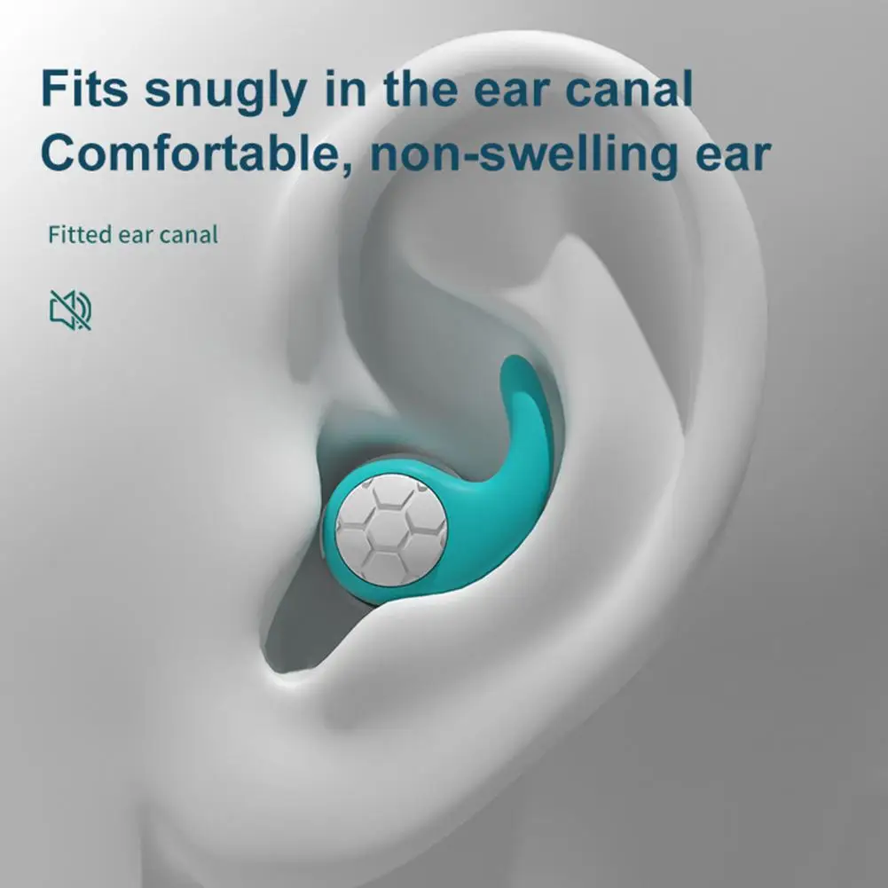 1 Пара затычек для ушей для плавания Эргономичные водонепроницаемые затычки для ушей для сна Защита слуха Шумоподавление Силиконовые затычки для ушей - 3