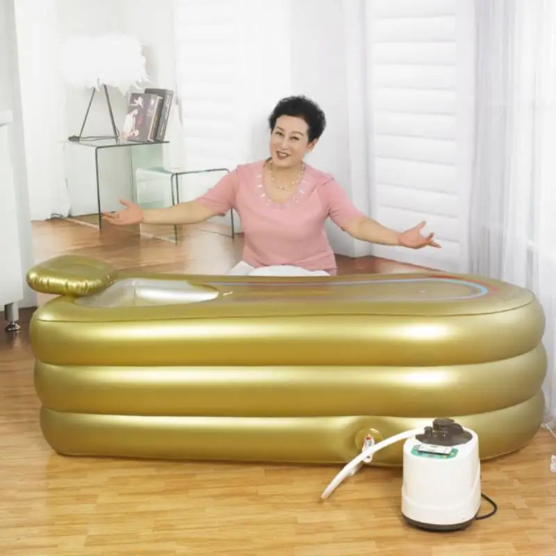 Большая Надувная Ванна Для Взрослых, Домашняя Ванна Для Взрослых С Изолированной Подушкой с Электрическим Насосом - 3