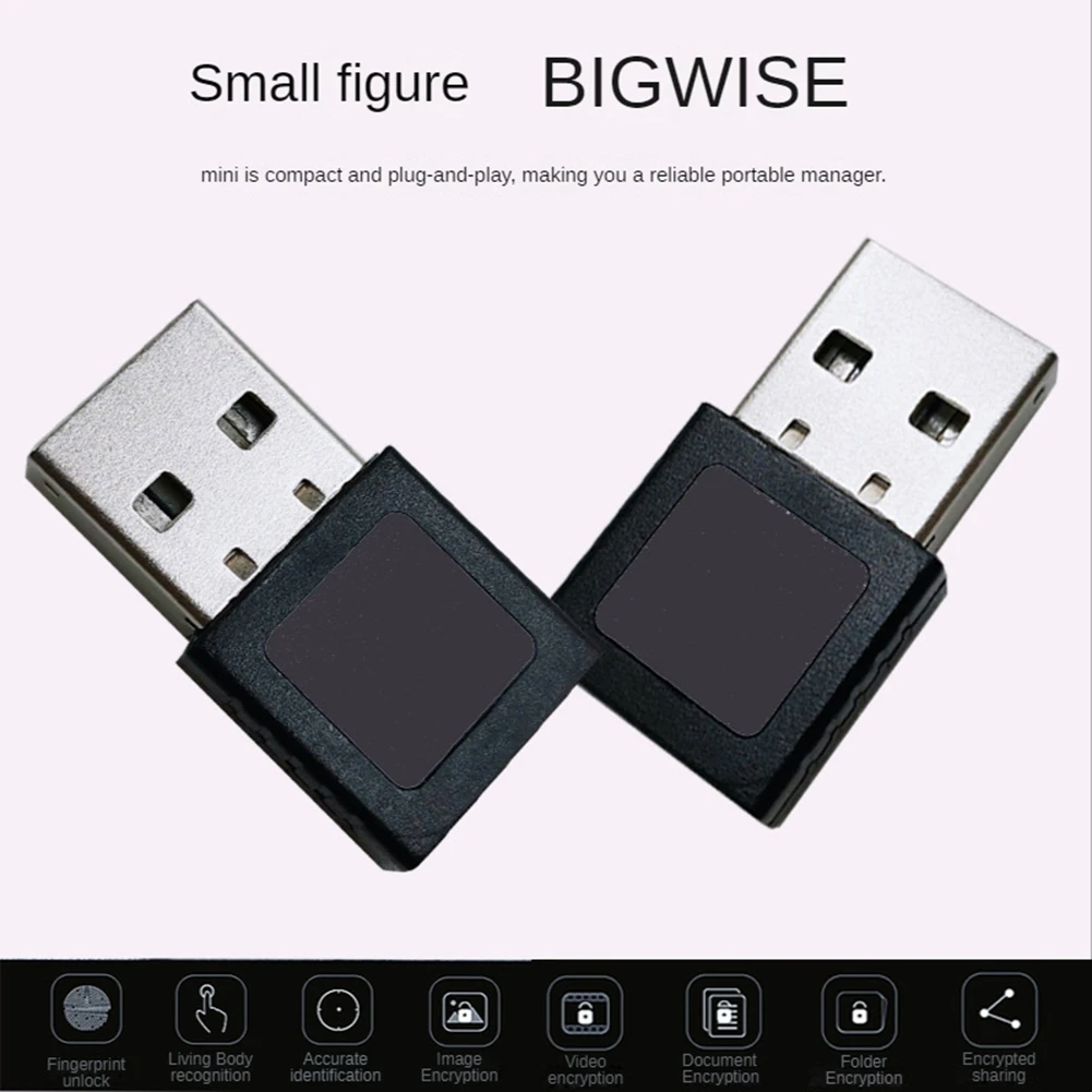Мини-USB Модуль Считывания Отпечатков пальцев Устройство USB Считыватель Отпечатков пальцев для Windows 10 11 Hello Biometrics Ключ Безопасности - 3