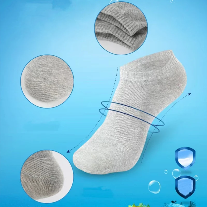 Новые 2 пары мужских носков с глубоким вырезом, однотонные женские модные Черные Белые серые дышащие хлопковые спортивные носки, мужские короткие носки - 3