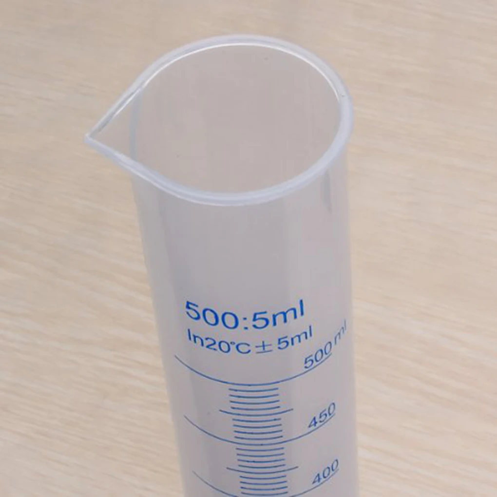 пластиковый измерительный цилиндр объемом 500 мл с синей линейной трубкой, устойчивый к коррозии прецизионный Измерительный инструмент - 3