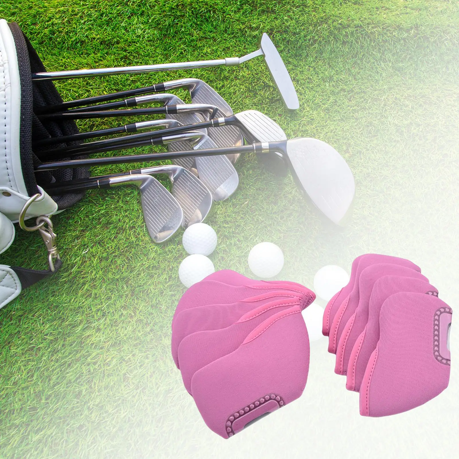 10x Набор головных уборов для клюшек для гольфа, протектор для головных уборов для клюшек для гольфа, легкие накладки для клюшек для гольфа, набор принадлежностей для обучения гольфу - 4