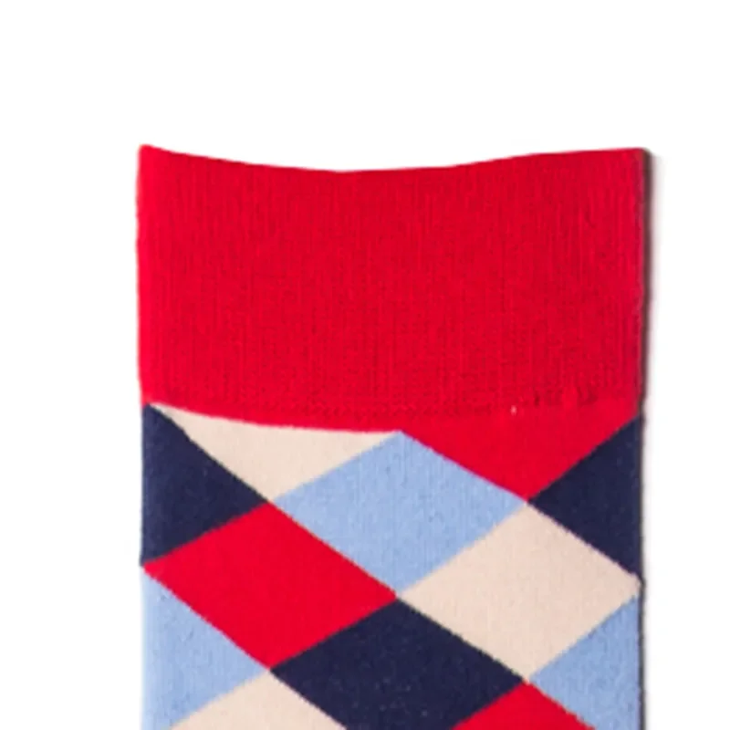 MYORED 10 пар / лот мужские хлопчатобумажные классические носки с разноцветными бриллиантами, забавные носки в сетку для мужчин, носки в подарок на день рождения, повседневное платье БЕЗ КОРОБКИ - 4