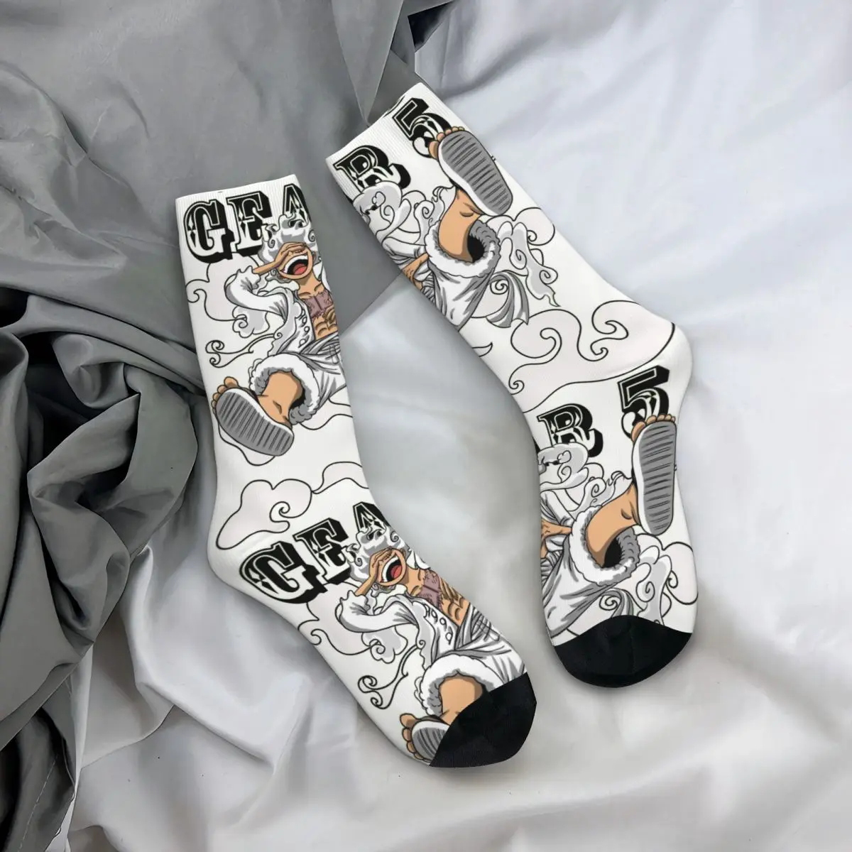 Аниме в стиле хип-хоп в стиле ретро, мужские компрессионные носки Joy Boy Crazy Унисекс Luffy Gear 5 Nika Harajuku с бесшовным принтом, Забавная новинка - 4