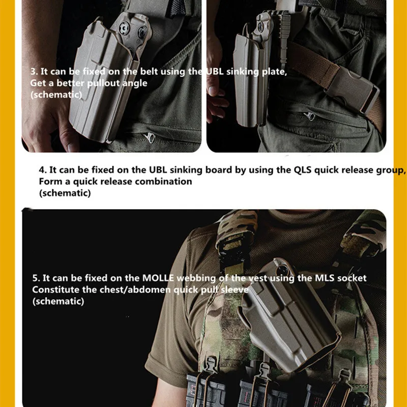 Быстросъемный защитный кожух Glock, многофункциональное тактическое снаряжение, реквизит для фильмов и телевидения, сплошной цвет - 4