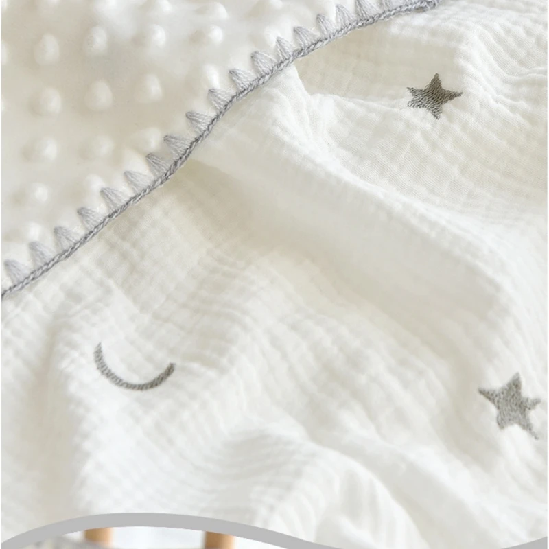 Детское защитное одеяло, накидка на коляску, одеяло для новорожденных мальчиков и девочек, Нейтральное по гендерному признаку, нефлуоресцентное муслиновое одеяло для новорожденных - 4