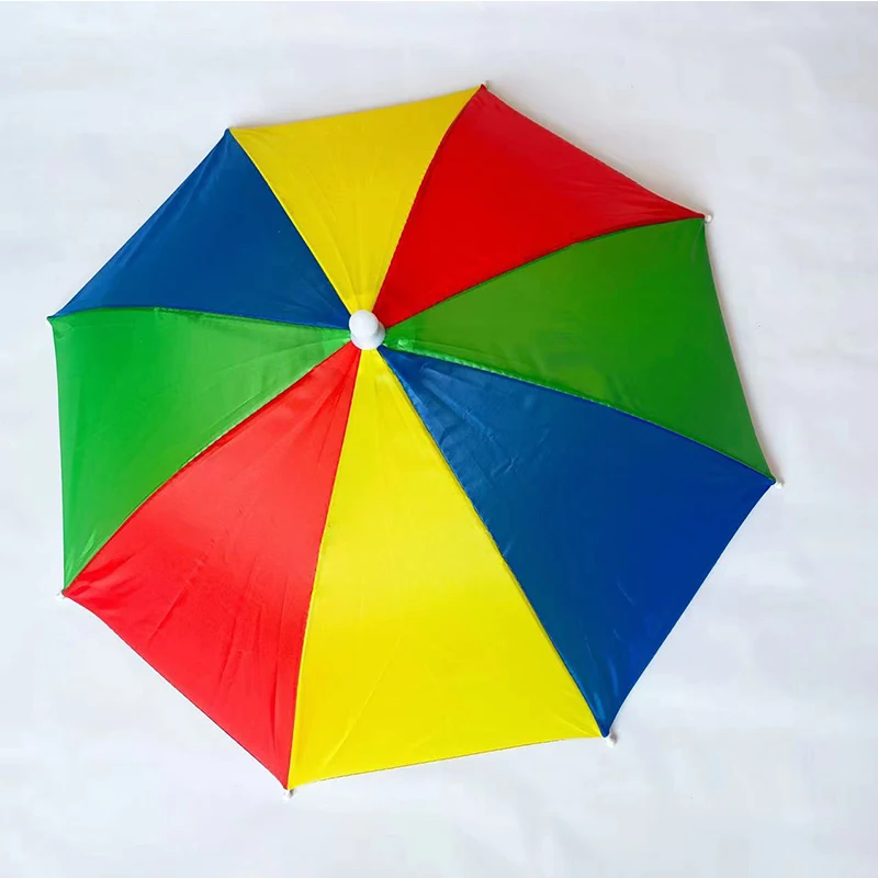 Легкая прозрачная шляпа с зонтиком, головной убор с зонтиком, эластичная шляпа с зонтиком, уличная рыбалка цвета радужного арбуза - 4