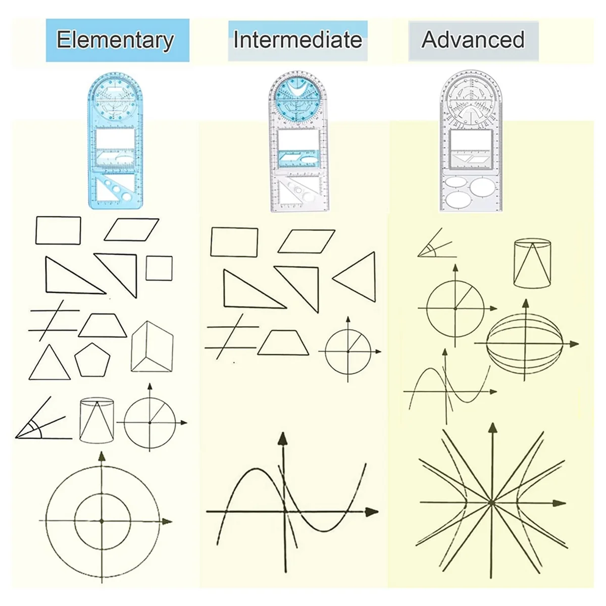 Многофункциональные Инструменты Для Рисования Геометрическими Линейками, Измерительный Инструмент для Рисования Шаблонов для Офиса Детей-Студентов Карандашом - 4