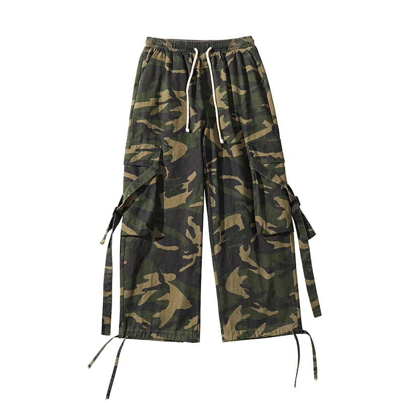 Новые модные военные камуфляжные брюки-карго, мужские повседневные брюки, свободные мешковатые тактические брюки, уличная одежда в стиле хип-хоп, шаровары - 4
