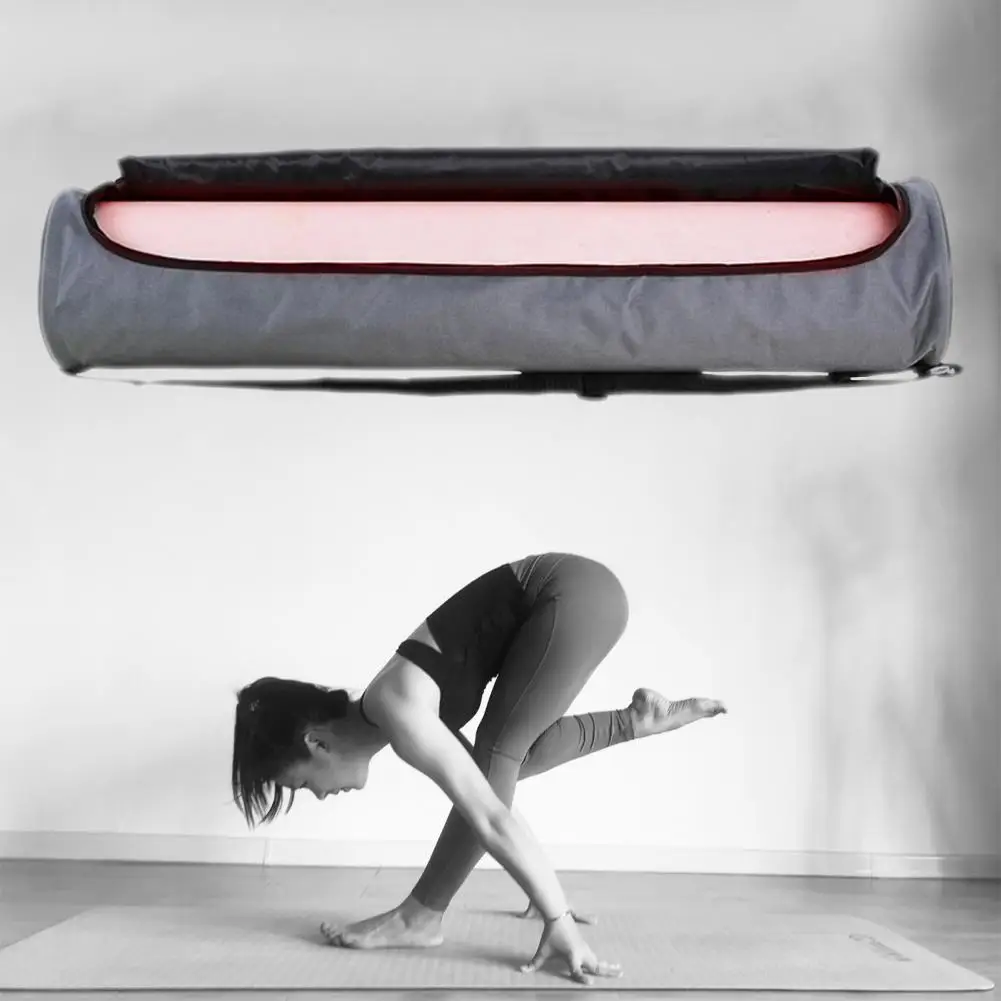 Сумка для коврика для йоги из ткани Оксфорд, износостойкая, на гладкой молнии, многоразовая сумка для коврика для йоги с плечевым ремнем для девочки - 4