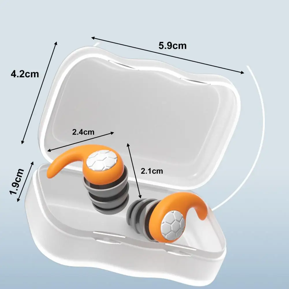 1 Пара затычек для ушей для плавания Эргономичные водонепроницаемые затычки для ушей для сна Защита слуха Шумоподавление Силиконовые затычки для ушей - 5