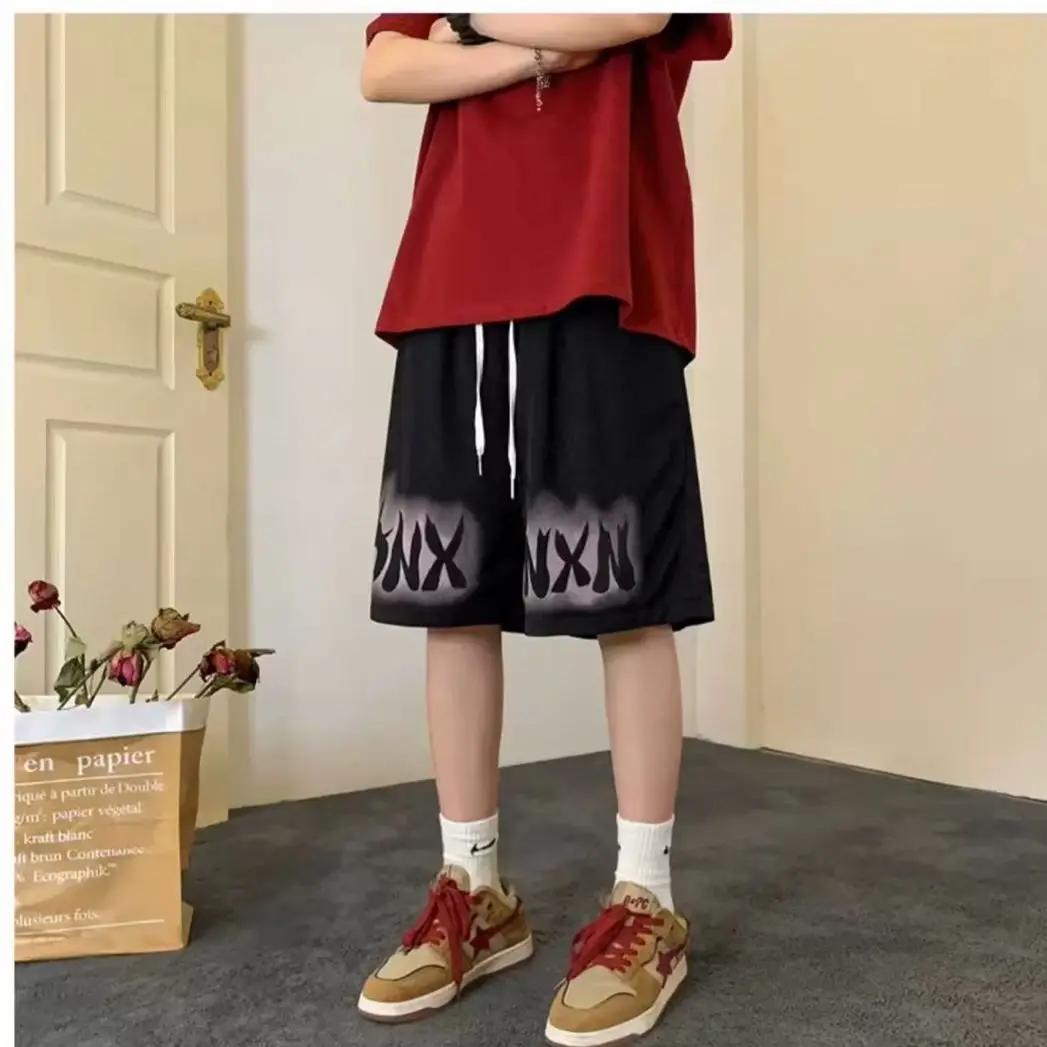 Баскетбольные мужские шорты винтажная уличная одежда для спортзала оверсайз 8XL спортивные парные шорты 2023 летние короткие брюки для мужчин в стиле хип-хоп y2k c - 5