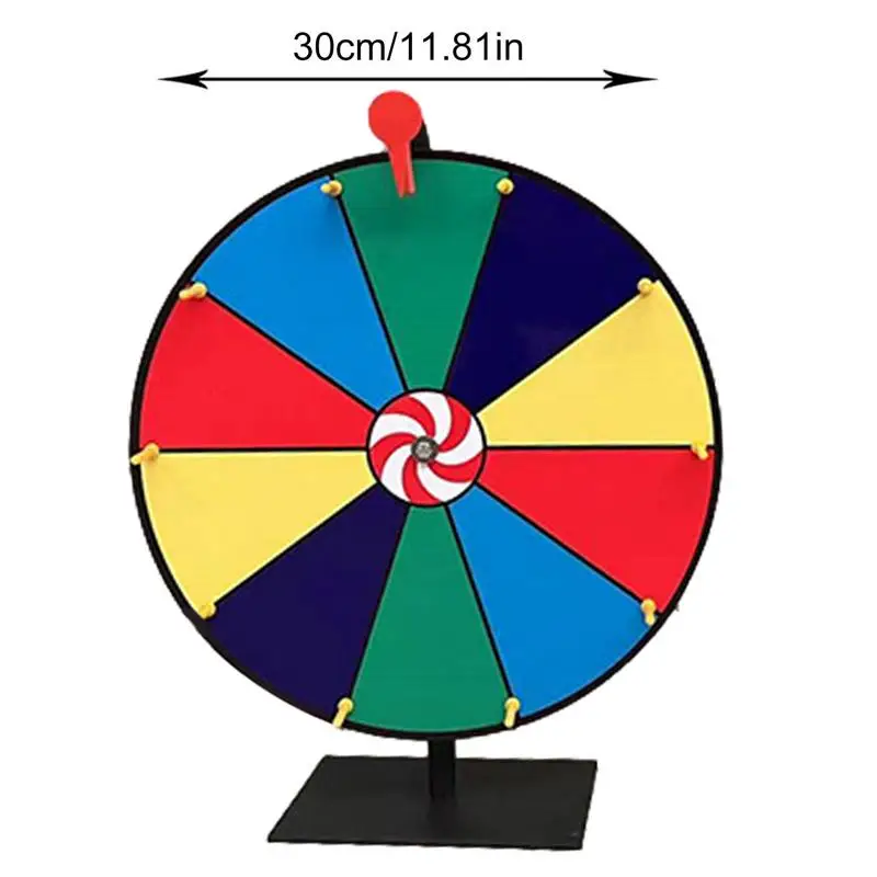 Вращающееся призовое колесо Настольная рулетка Spinner Of Fortune, 11,8-дюймовое колесо для рулетки с подставкой, 10 стираемых ячеек для выигрыша - 5