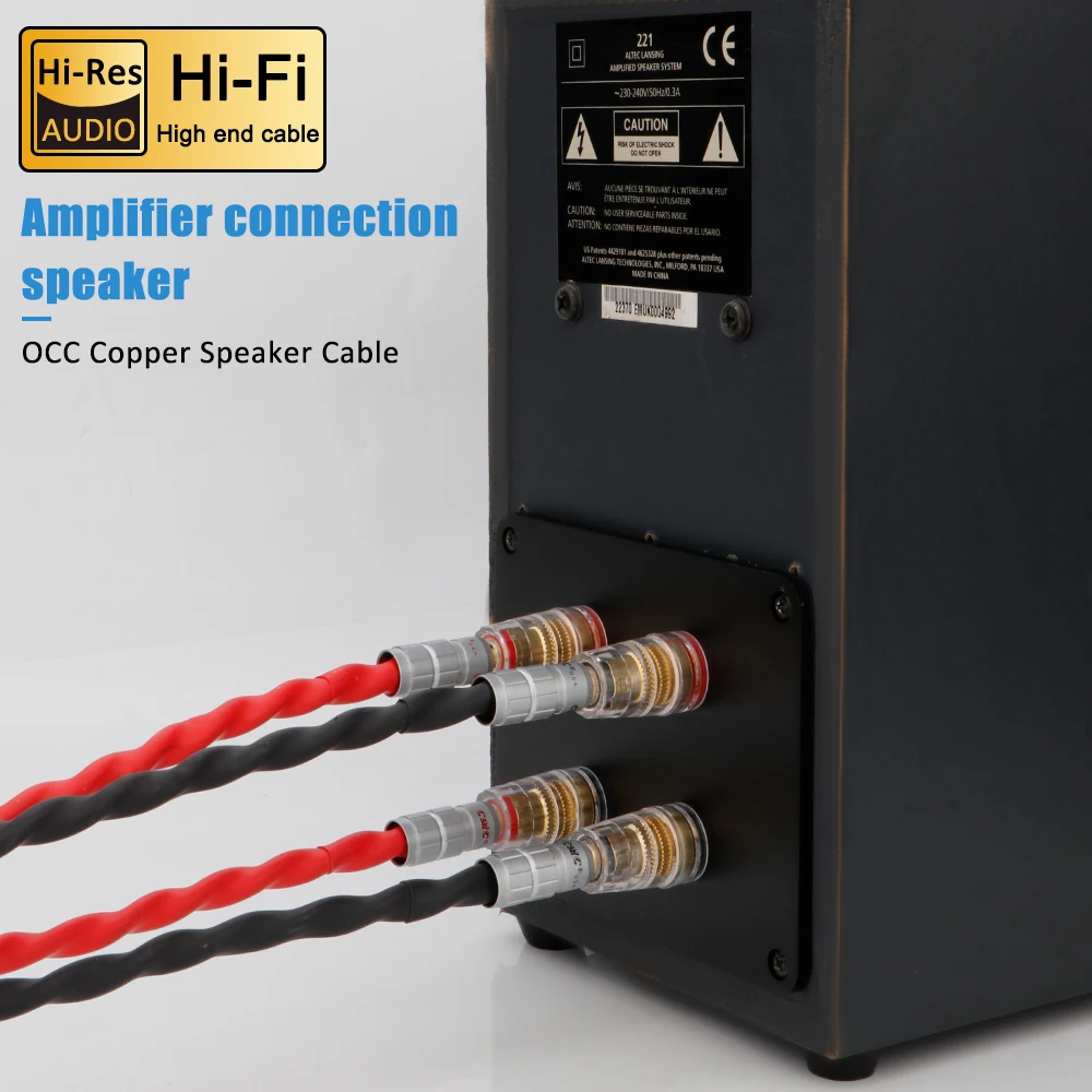 Высококачественные Кабели для динамиков HIFI Audio с Посеребренным Проводником OCC Аудиофильские Кабели Для Громкоговорителей с Z-образными разъемами типа 