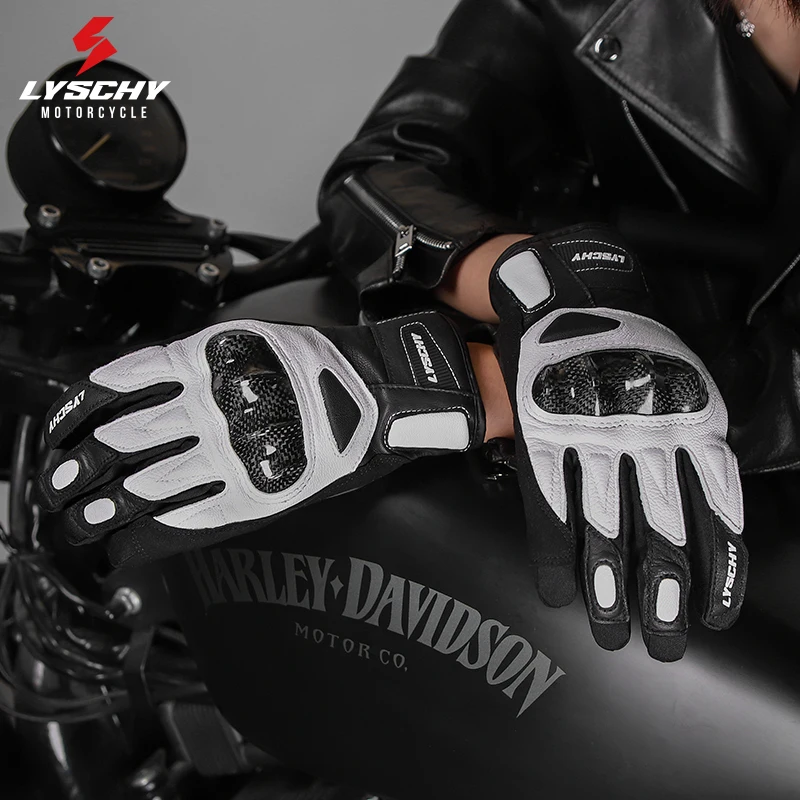 Зимние перчатки для верховой езды LYSCHY, женские ретро-овчины, водонепроницаемые и теплые, из углеродного волокна, для защиты от падения, Женские мотоциклетные перчатки - 5