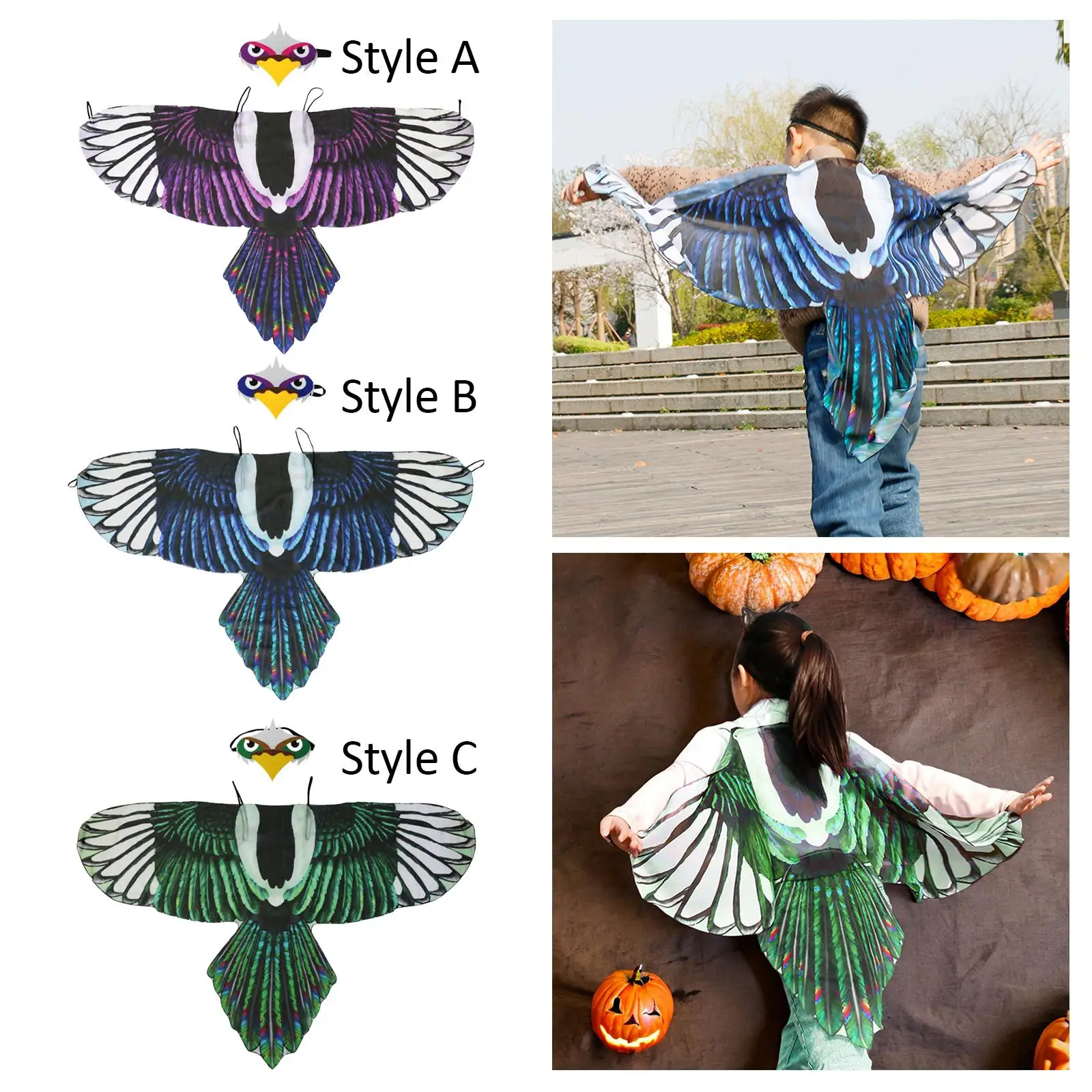 Костюмы с крыльями орла и птицы, аксессуары, костюм на Хэллоуин для косплея, тематические вечеринки, реквизит для фотосессий, сувениры на Хэллоуин, Маскарад - 5