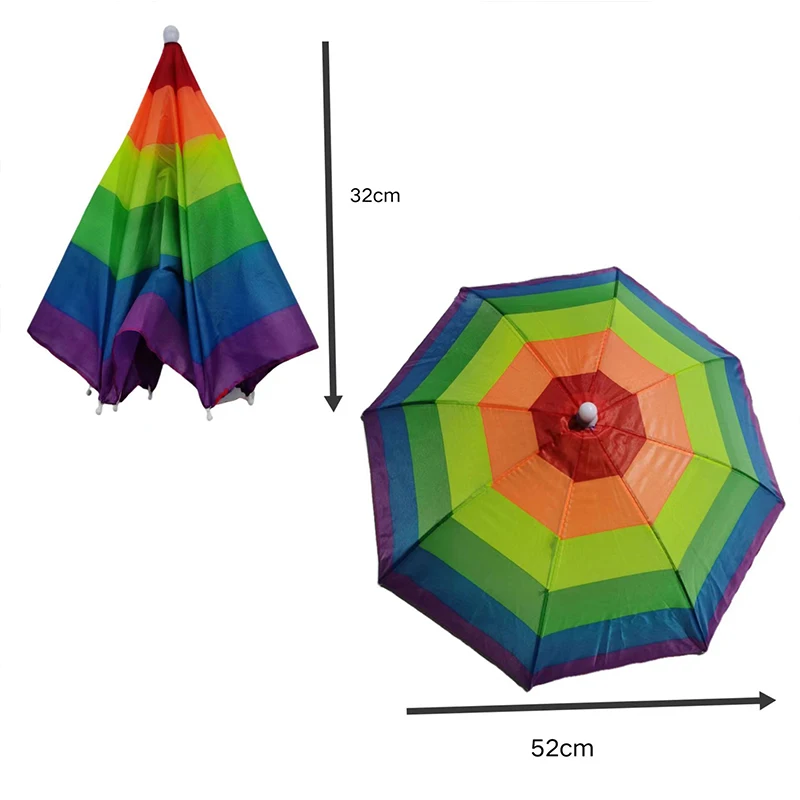 Легкая прозрачная шляпа с зонтиком, головной убор с зонтиком, эластичная шляпа с зонтиком, уличная рыбалка цвета радужного арбуза - 5