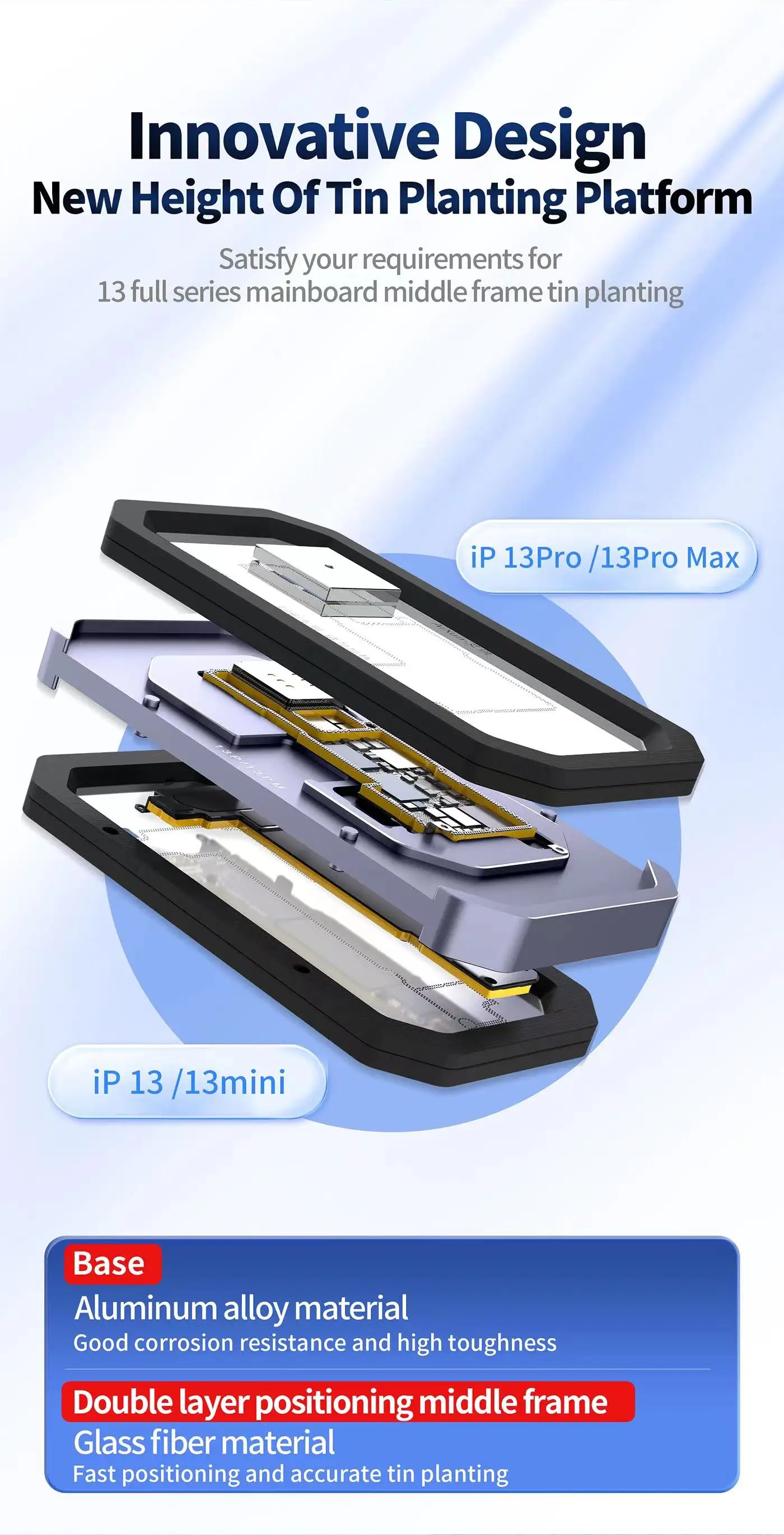 Платформа Для Установки Олова Для Реболлинга Средней Рамы AIXUN Z13 Для Iphone 13 ProMax/13 Mini Материнская Плата Среднего Слоя BGA Reball Fixture - 5