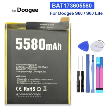 BAT173605580, Сменный аккумулятор для Doogee S60 Lite, S60Lite, 5580 мАч, номер для отслеживания
