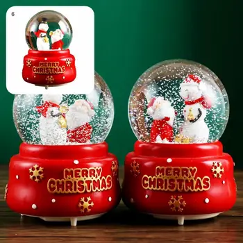 Миниатюрный экологичный 3D мультфильм, Рождественская музыкальная шкатулка, орнамент, Рождественский снежный шар, изысканный подарок для детей