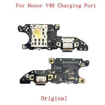 Оригинальный USB разъем для зарядки Плата порта Гибкий кабель для Huawei Honor V40 5G Порт для зарядки с устройством чтения sim карт Запасные части