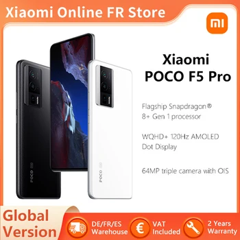 Xiaomi POCO F5 Pro Глобальная Версия смартфона с NFC 5G Snapdragon 8 + Gen 1 Восьмиядерный WQHD + 120 Гц AMOLED DotDisplay Телефон