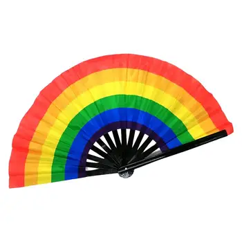 Ручной веер Складной Радужный Складной Веер Красочный ручной Веер Rainbow Party Decoration Pride Fans Ручные складные веера для женщин
