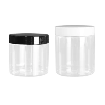 (30шт) 200 г /250 г Круглые прозрачные пустые пластиковые банки для крема для масок из ПЭТ-пластика, контейнеры для косметической упаковки крема для ухода за кожей