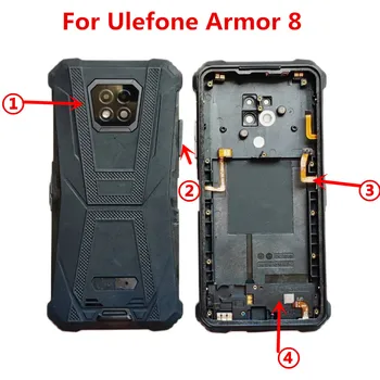 Для Ulefone Armor 8 Корпуса Аккумуляторных батарей Телефона Задняя Крышка корпуса + Громкоговоритель + Объектив камеры + Датчик отпечатков пальцев + Боковая кнопка FPC Кабель