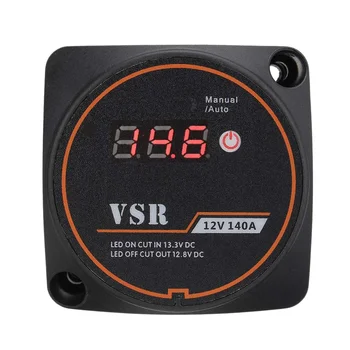 Чувствительное к напряжению реле разделения заряда с цифровым дисплеем VSR 12V 140A для автомобиля RV Yacht Smart Battery Isolator Charge